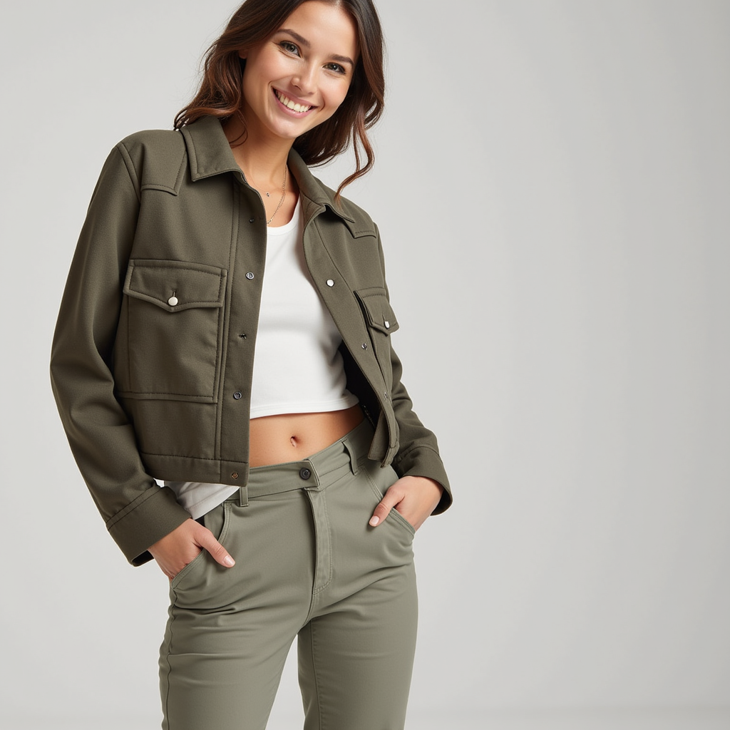 Kurtka Utility Jacket – krótka kurtka z mieszanki wełny