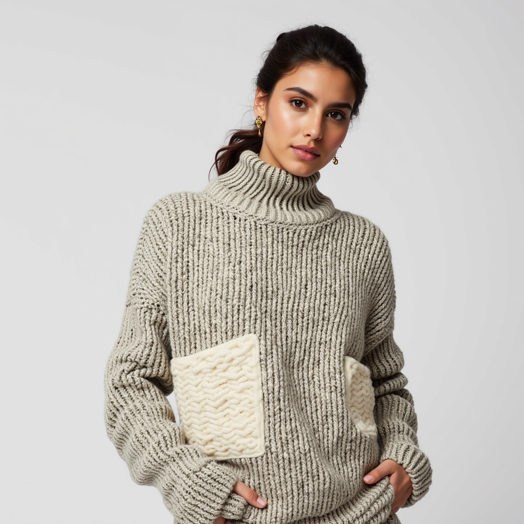 Gruby sweter z dzianiny – golf